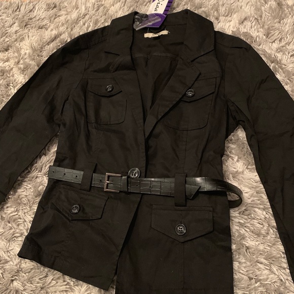 NWT Black Belted Jacket Blazer - Picture 8 of 8